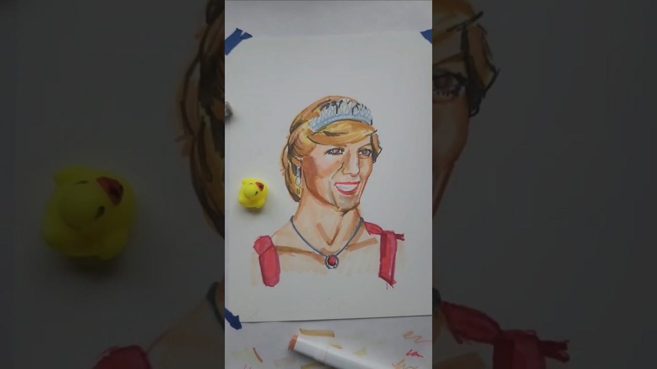 Marker drawing: Princess Diana