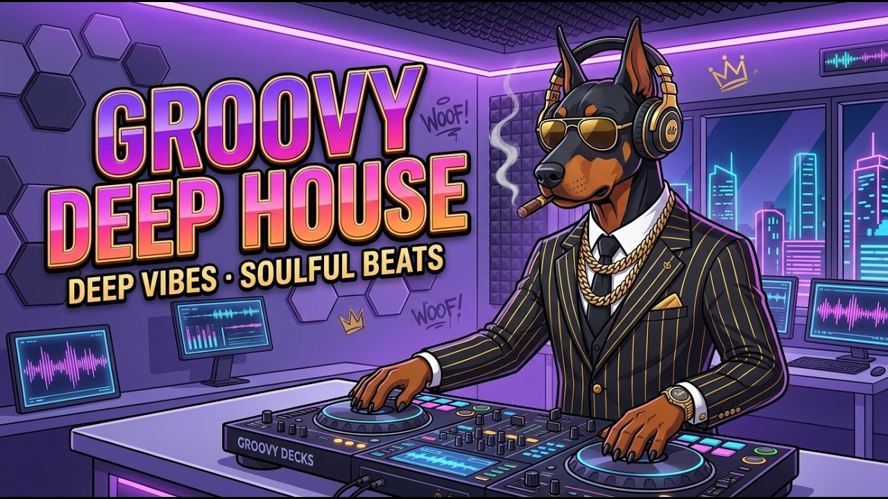 Groovy Deep House Mix: Cartoon DJ Vibes for a Lively Night