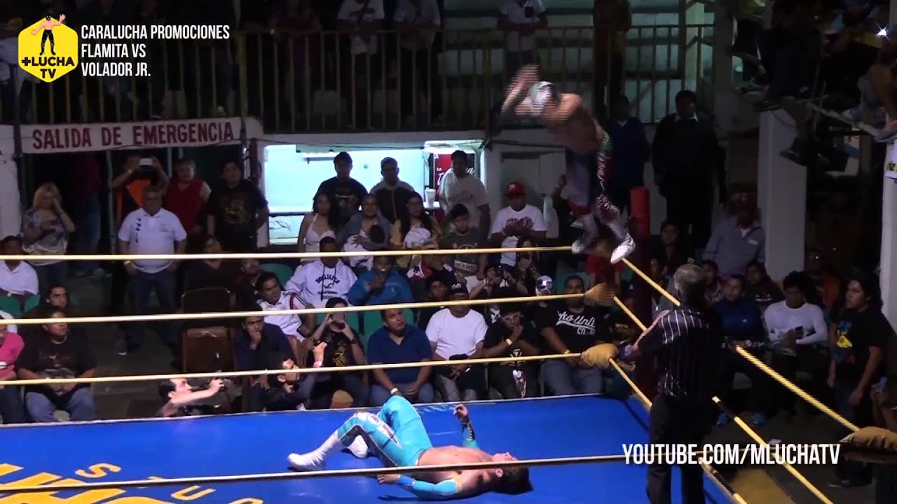Volador Jr. vs Flamita, en Caralucha Promociones