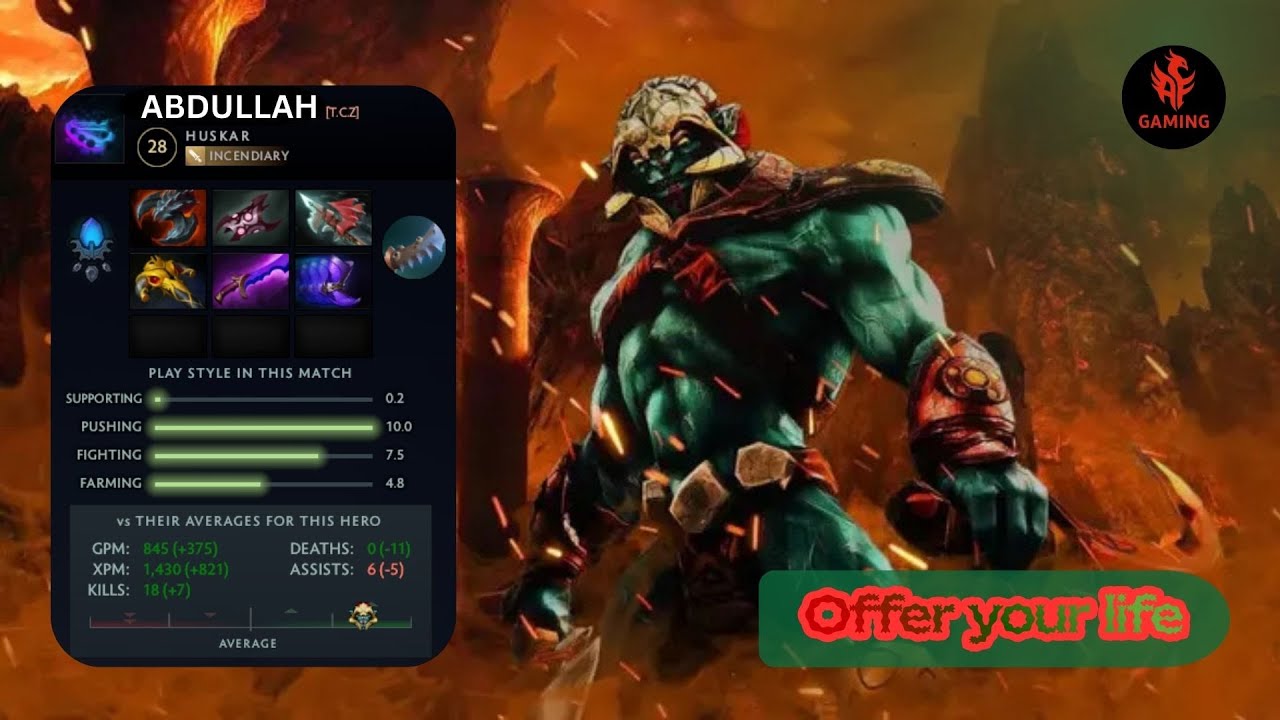 Dota 2 Huskar Gameplay &ndash; Impossible to Kill! Dire Victory #dota2 #fun