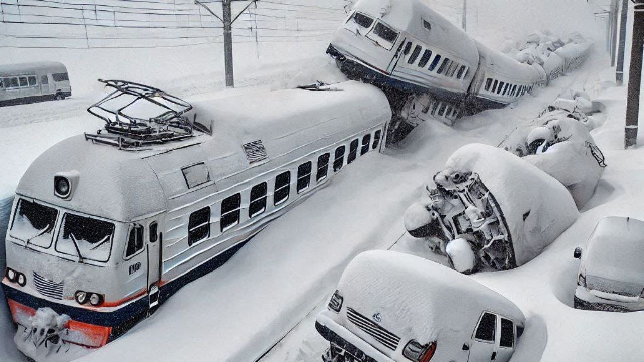 GERMANY drowns in SNOW: snowstorms and road accidents