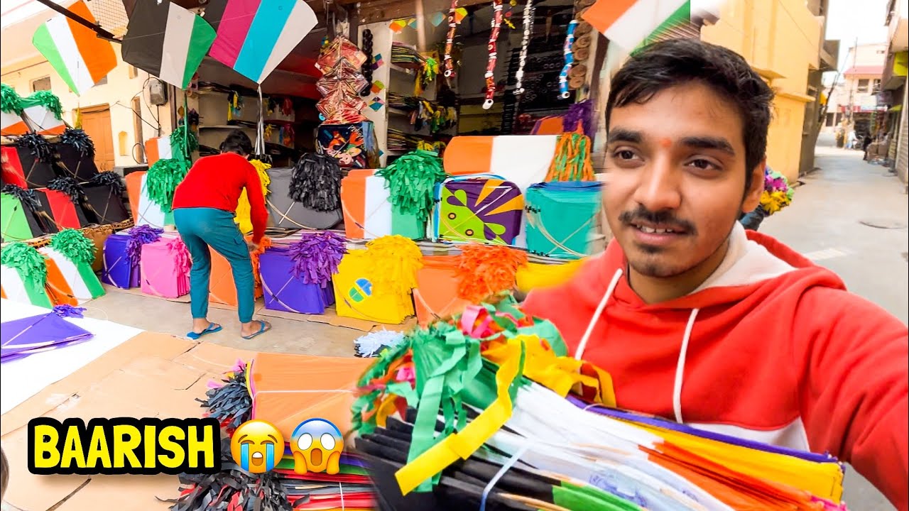 BASANT PANCHAMI SE PEHLE BAARISH HOOGYA? | FULL PATANGBAAZI DESI BOYS KITE FLYING Shopping