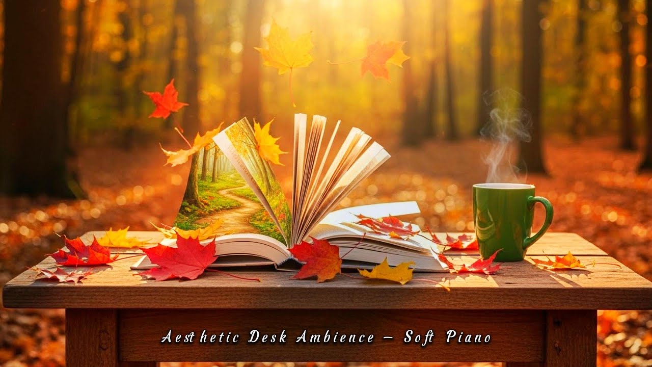 Study With Me: Cozy Autumn Desk 🍂 Relaxing Piano Music for Focus