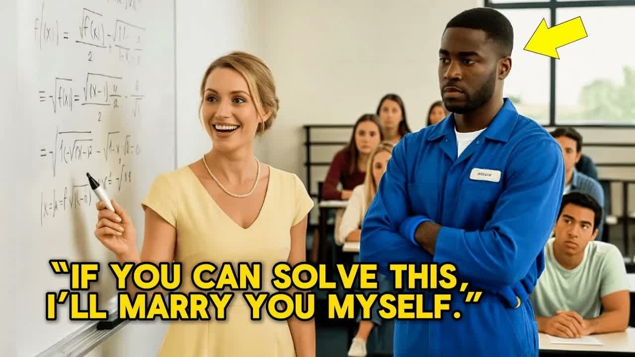 “Solve This Equation and I’ll Marry You,” The Professor Laughed—Then Froze When Black Janitor Did