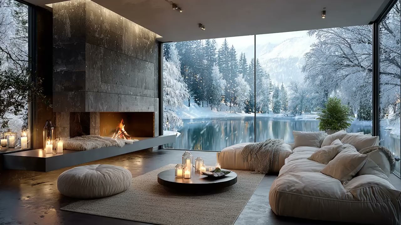 Snowy White Lounge Piano at Night | Soft Piano Music for Sleep, Study & Calm Focus