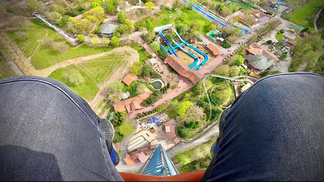 Voltrum | Onride (POV) | 109 Meter Funtime Gyro-Drop Tower | Bayern Park