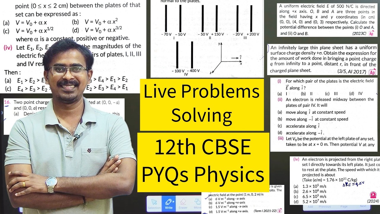 🔴 #5 CH 2 Electric potential and capacitance BOARD EXAM PYQs QUESTIONS Physics |  CBSE Class 12