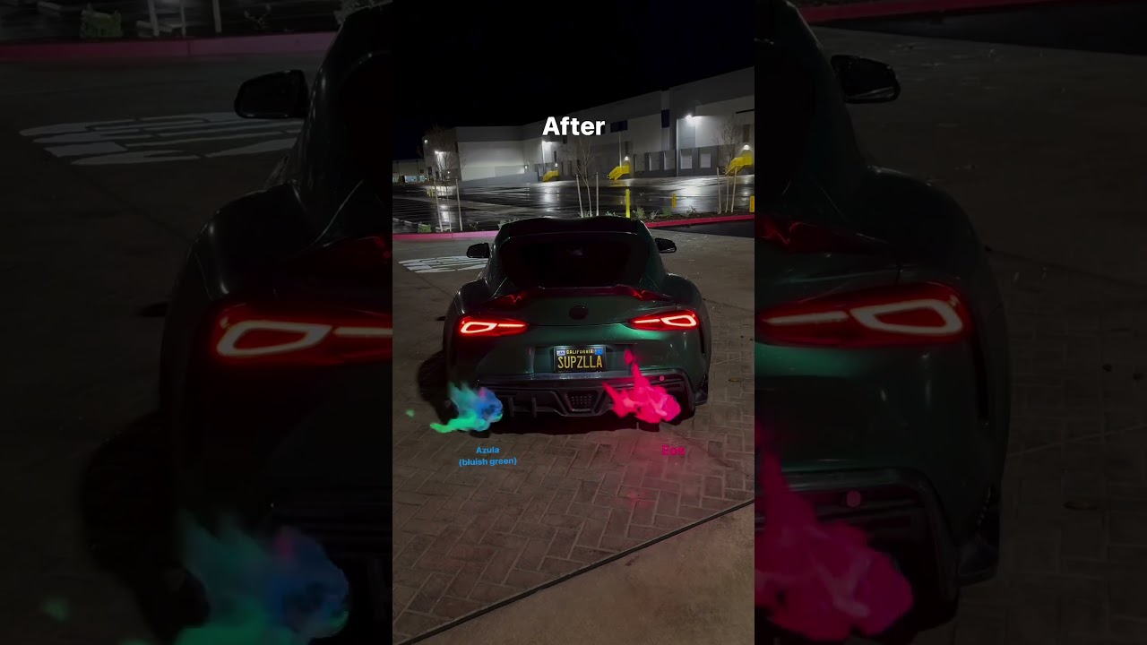 Зелёное и красное пламя?! 😳 Выхлопная система A90 Supra + Valvetronic Designs x Dragons Breath #b...