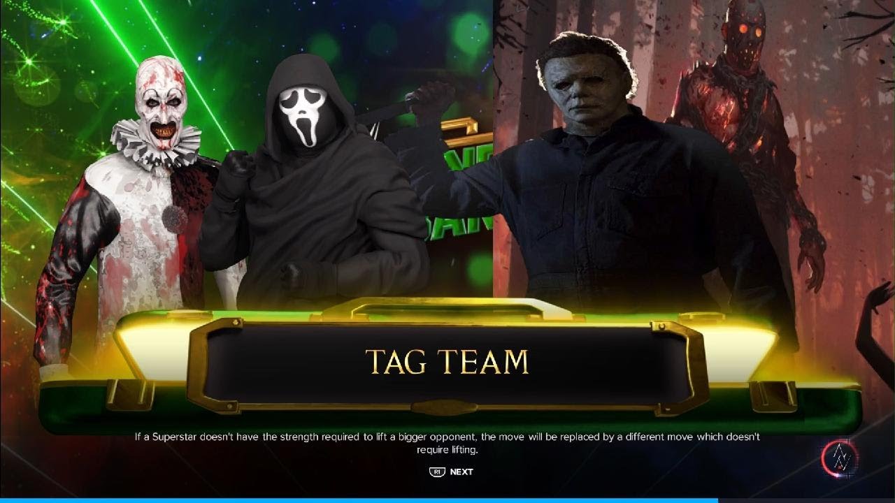 WWE 2K23 Ghostface and Art the Clown VS Jason Voorhees. And Michael Myers.