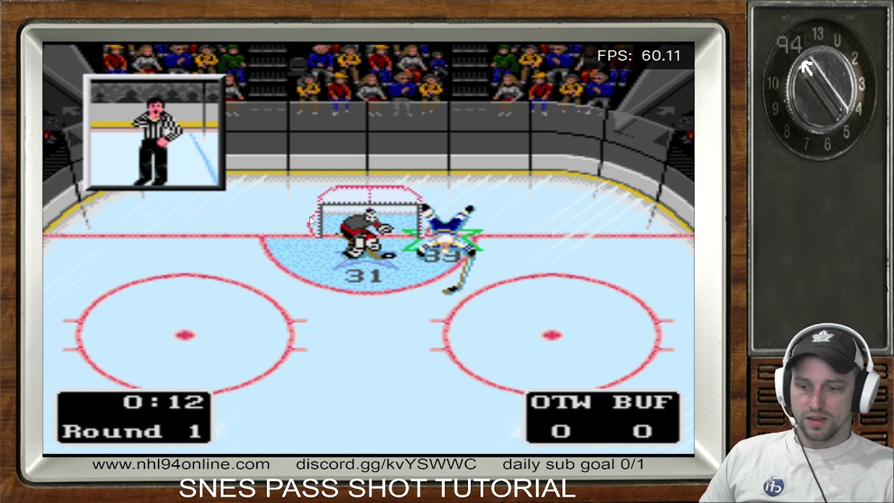 NHL'94 - SNES - Pass Shot Tutorial - 3 types