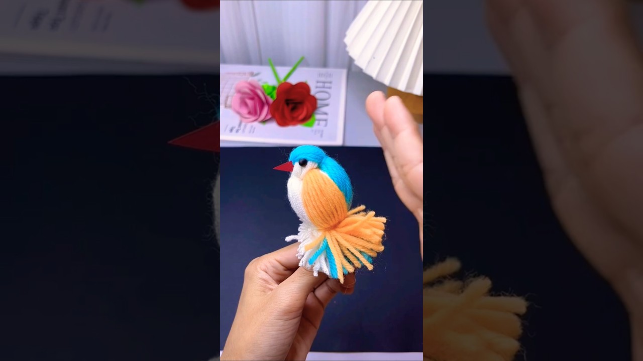 How to make bird woolen dolls | Easy woolen bird craft making 