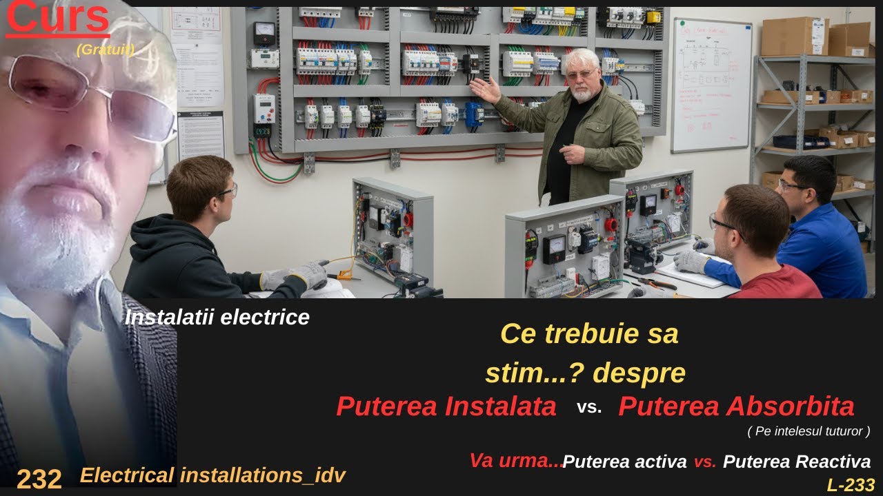232. CE Trebuie sa Stim..? despre Puterea Instalata si Puterea Absorbita. Curs instalatii electrice