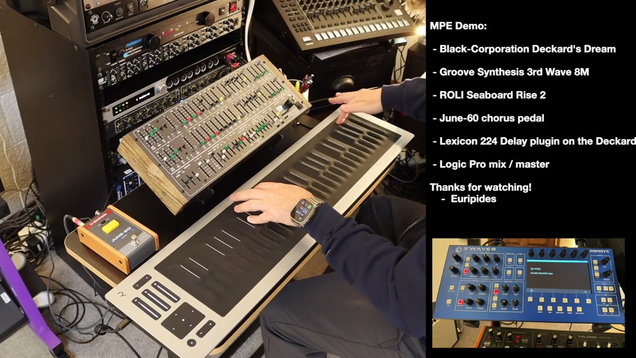 MPE Demo with Deckard's Dream, 3rd Wave 8m, Roli Seaboard Rise 2,