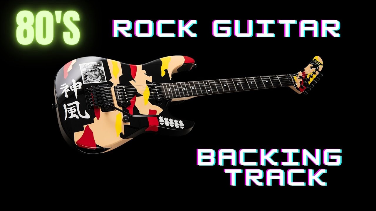 80's Rock Guitar Backing Track In Em - 120 BPM