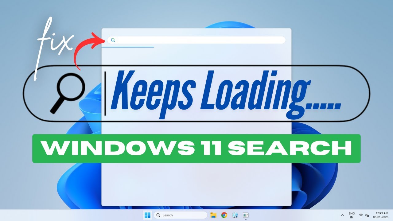 Как исправить неработающий поиск в Windows 11 | Панель поиска постоянно загружается (2026)