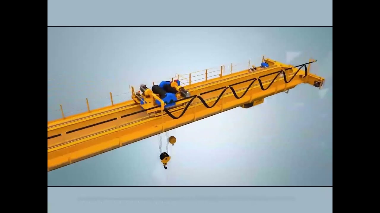 double girder overhead crane 3d animation