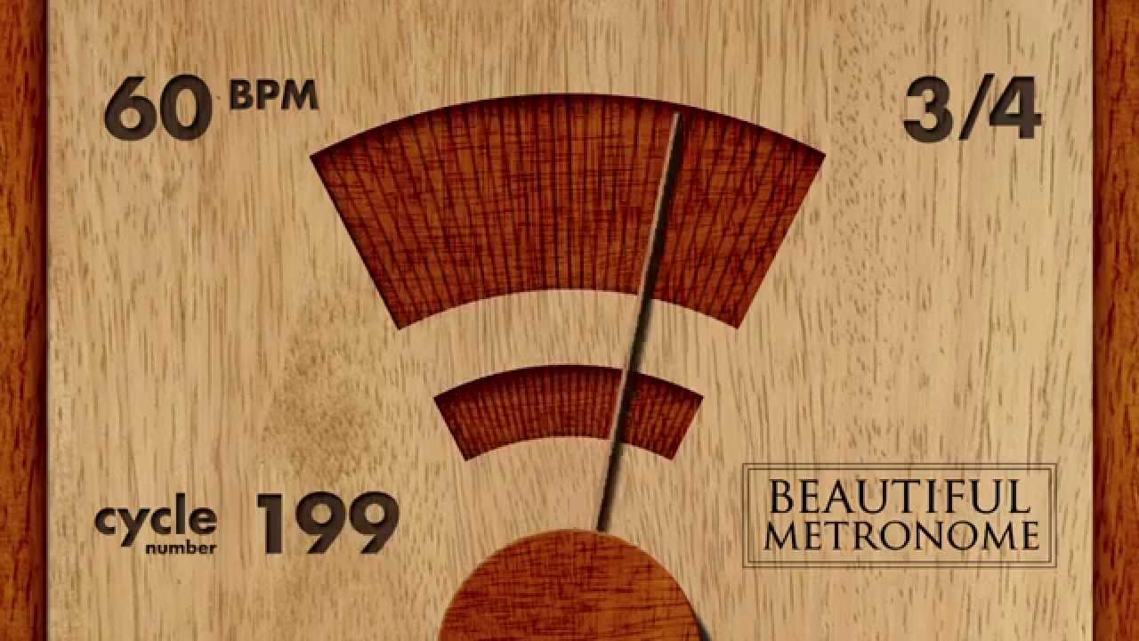 60 BPM 3/4 Wood Metronome HD
