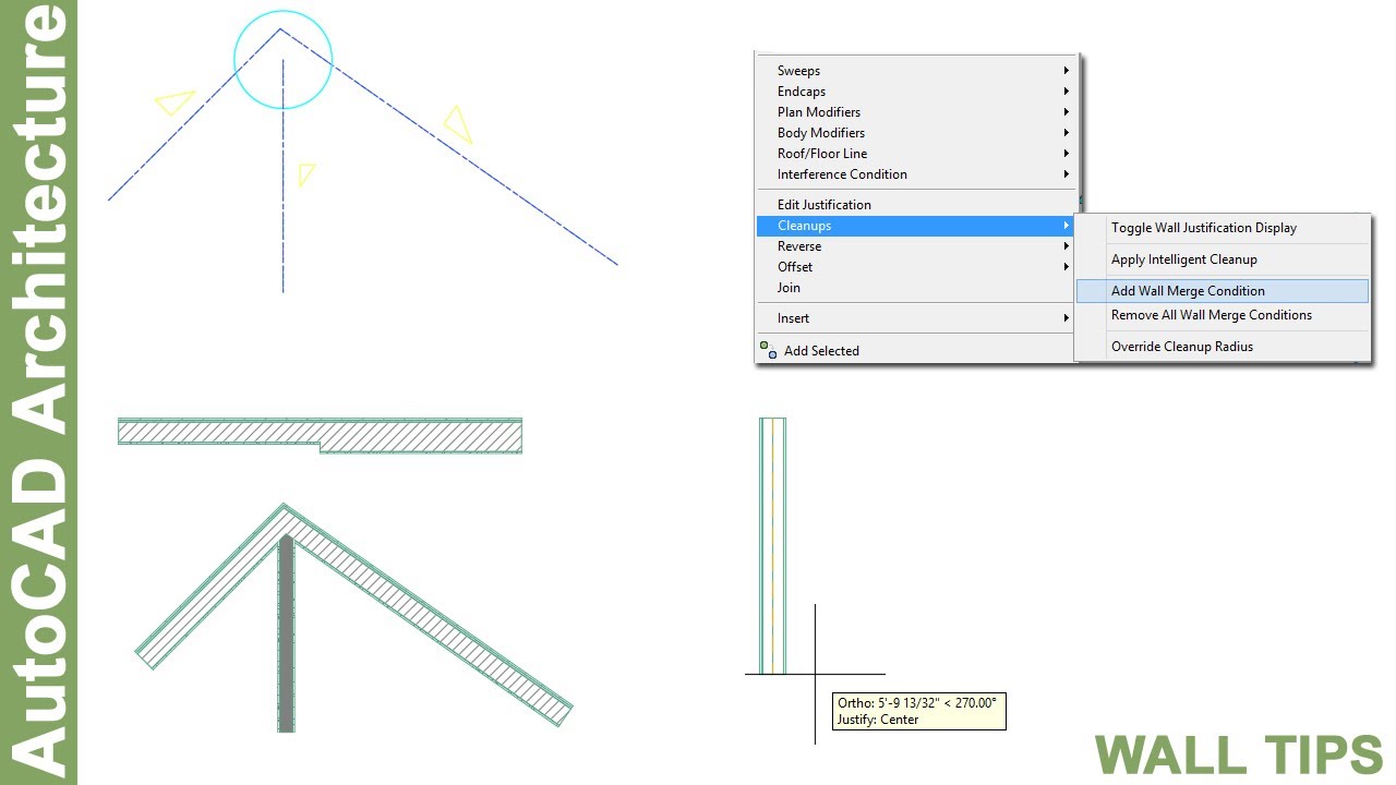 Tips on drawing Walls in  AutoCAD Architecture