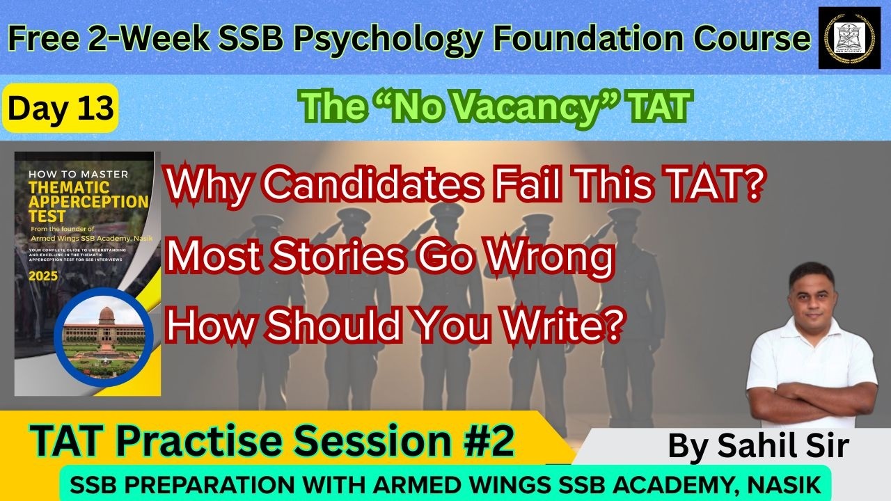 Day 13-15 Day Free SSB Psychology Course-SSB TAT Practice | The &ldquo;No Vacancy&rdquo; Picture Story Analysis