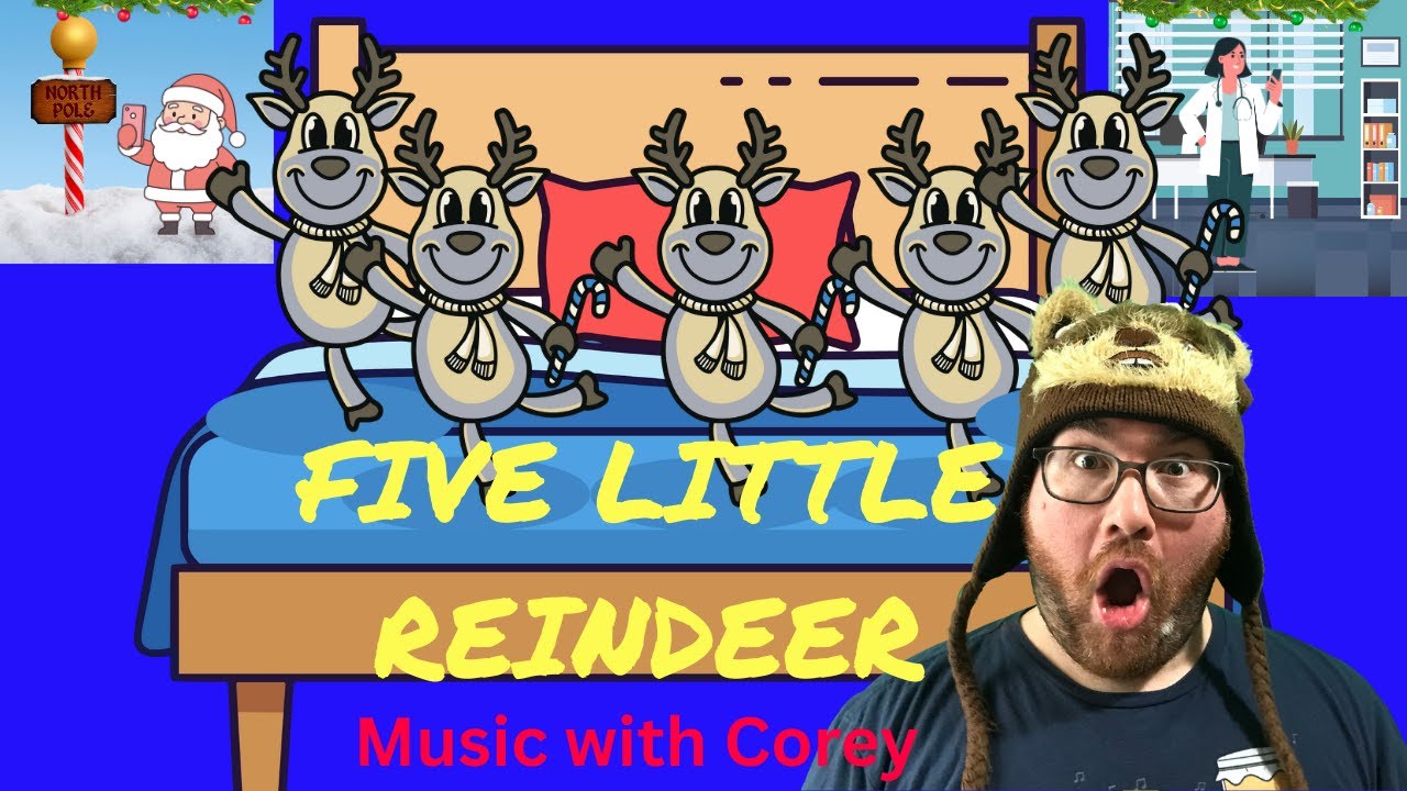 Five Little Reindeer Jumping! | Christmas Nursery Rhymes for Children
