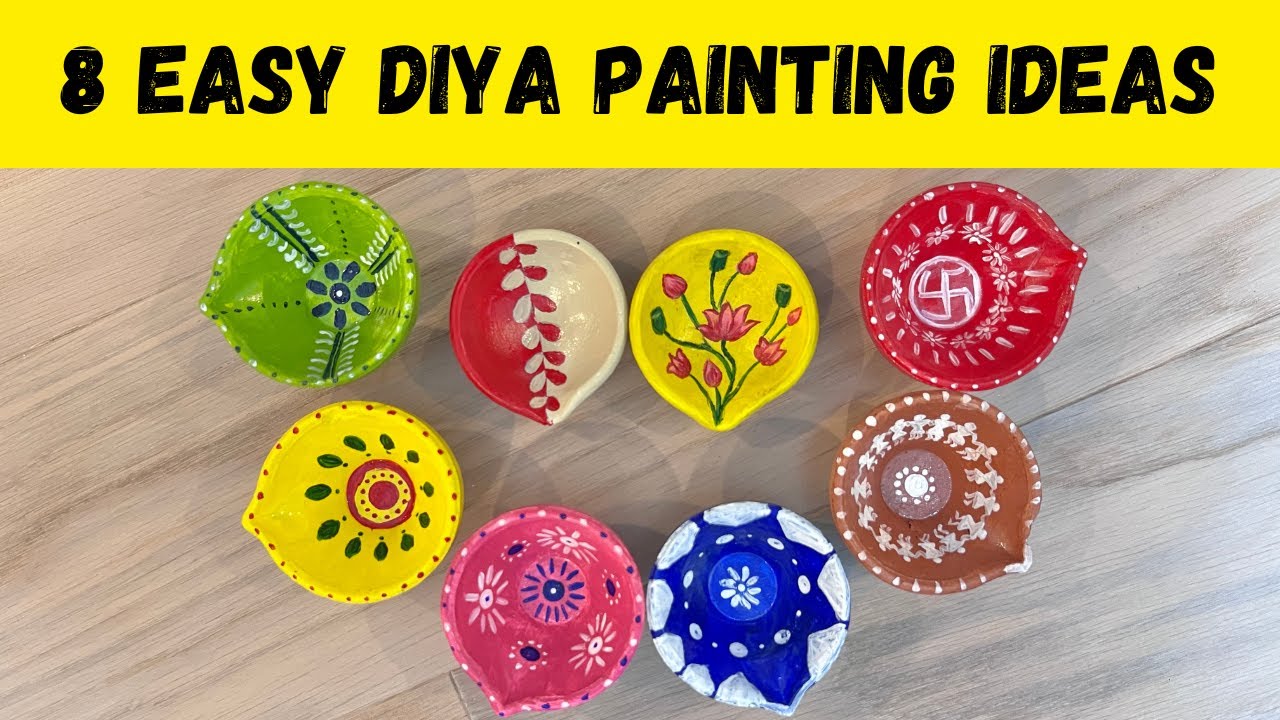 8 Easy Diya Painting Ideas | Easy clay diya painting ideas for diwali