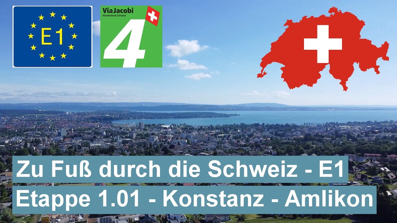 Zu Fuß durch die Schweiz und über die Alpen auf dem E1 - Etappe 1 - Konstanz - Märstetten/Amlikon