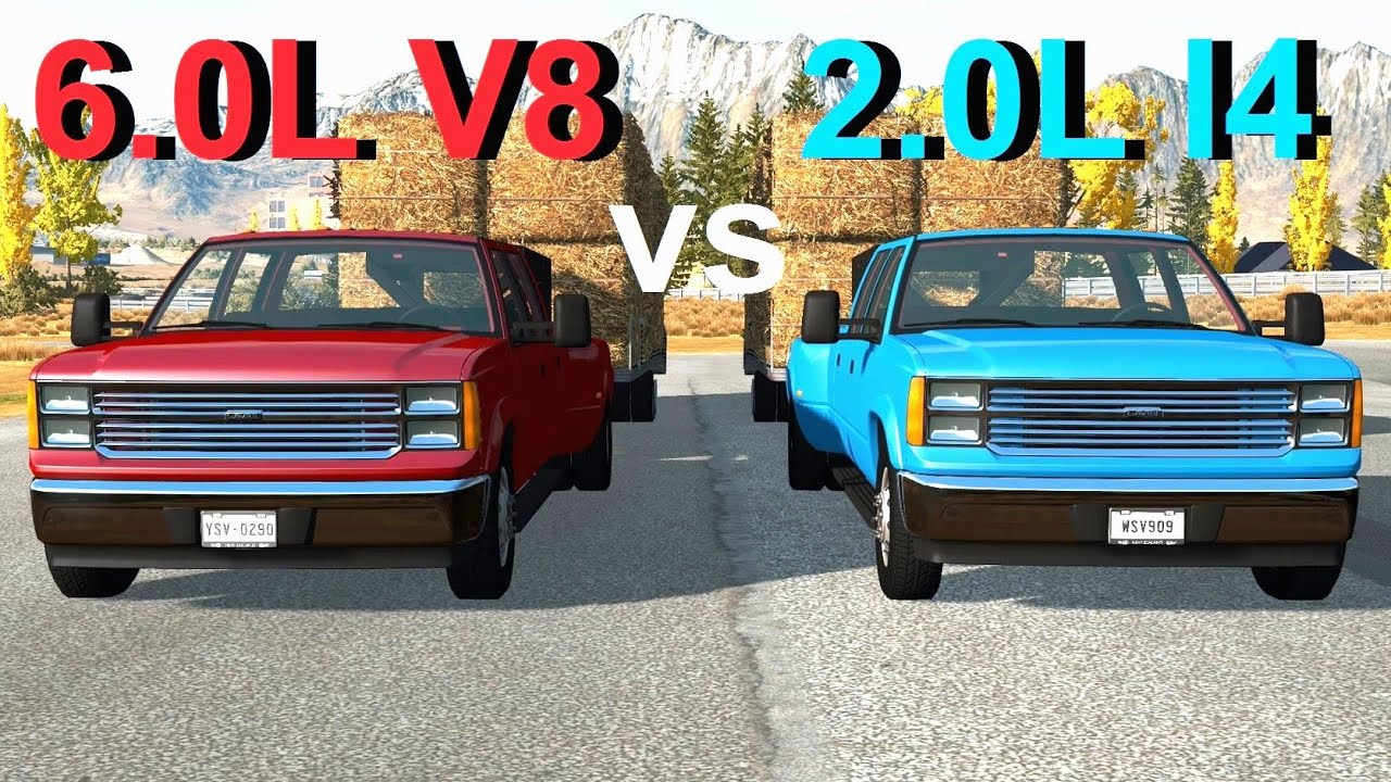 Big Diesel vs Small Diesel Pulling Test! BeamNG. Drive