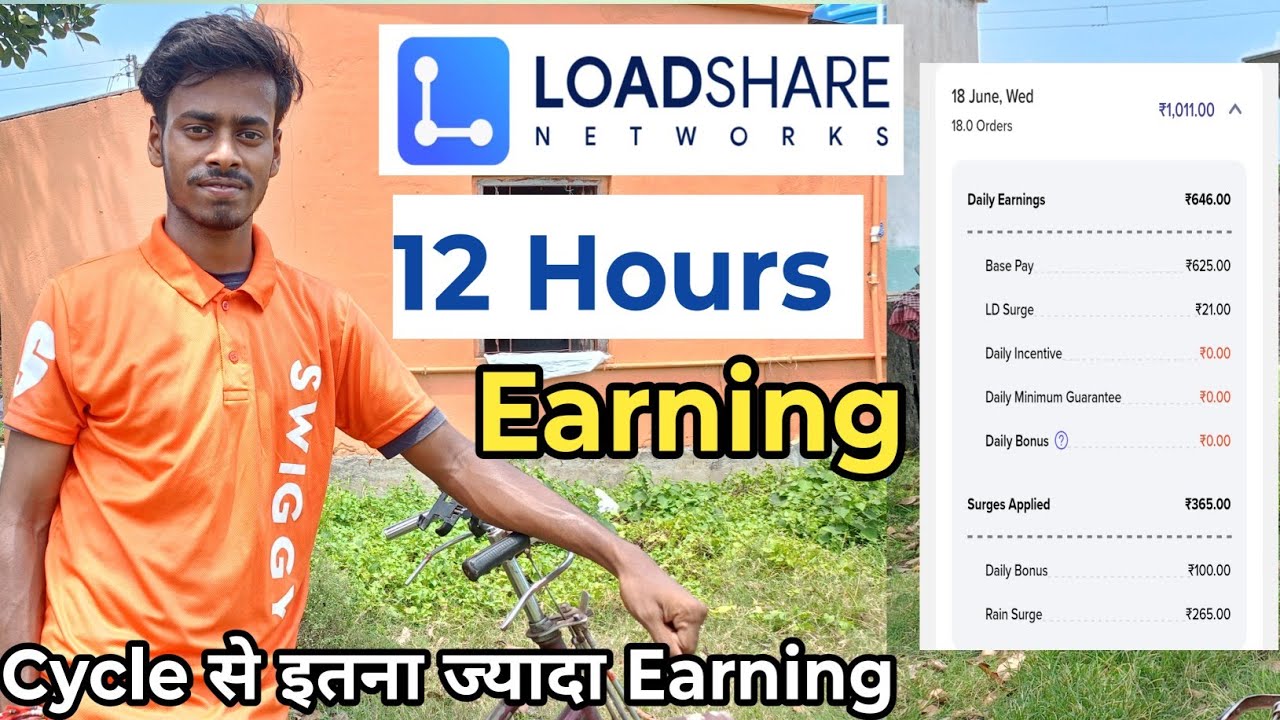 LOADSHARE 12 Hours Earning | लोडशेयर में 12 घंटे काम करके कितना कमाया ?
