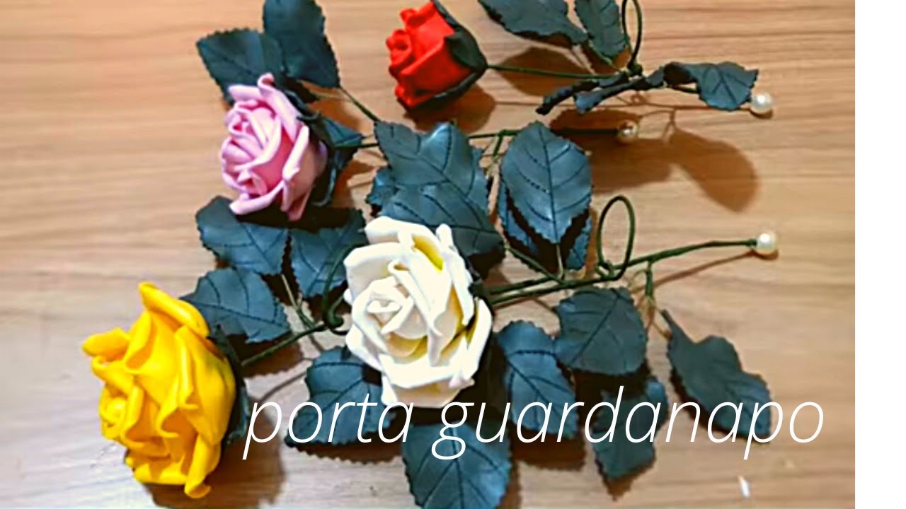 COMO FAZER UM LINDO PORTA GUARDANAPO DE ROSA CONJUGADA COM CAULE SEM FRISADOR IDEAL PARA FESTAS.