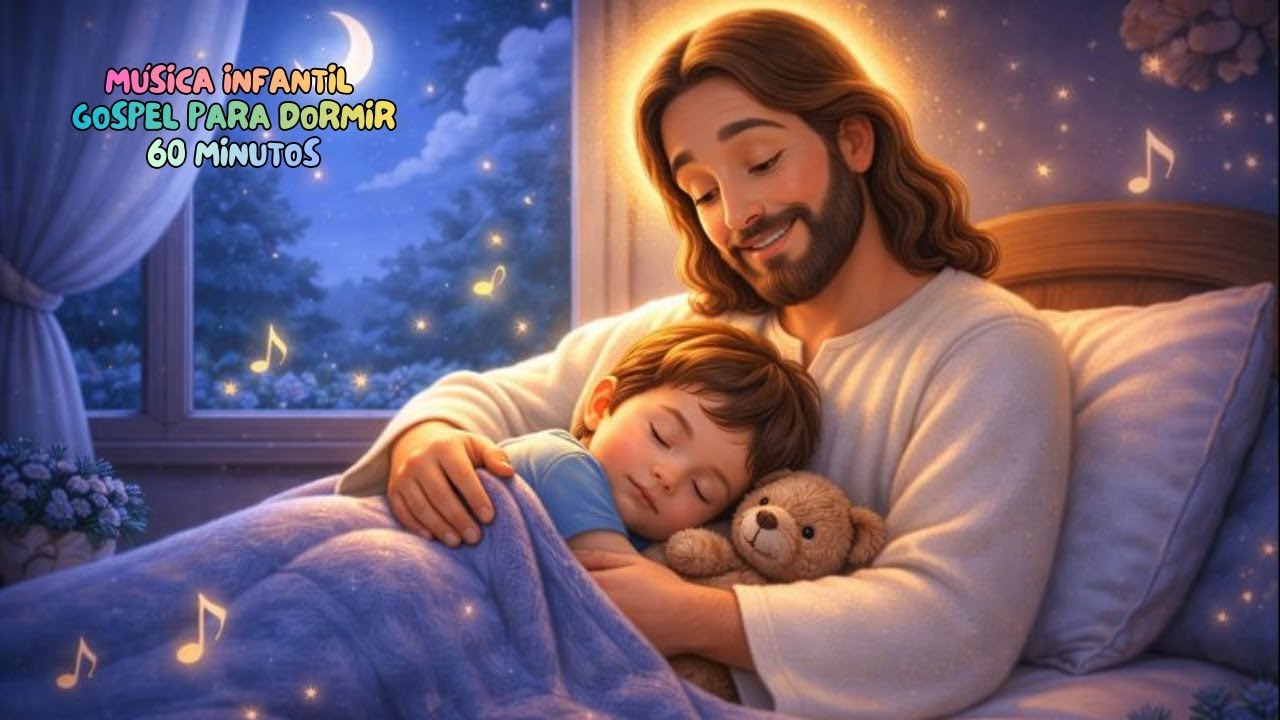 60 Minutos de Música Para Criança Dormir Rápido | Som Relaxante e Suave | Canção de Ninar Gospel