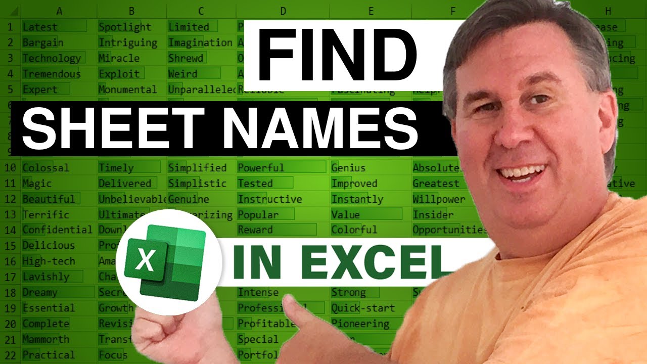 Excel Sheet Search: Search for Sheet Names with Ctrl+F - Episode 2083