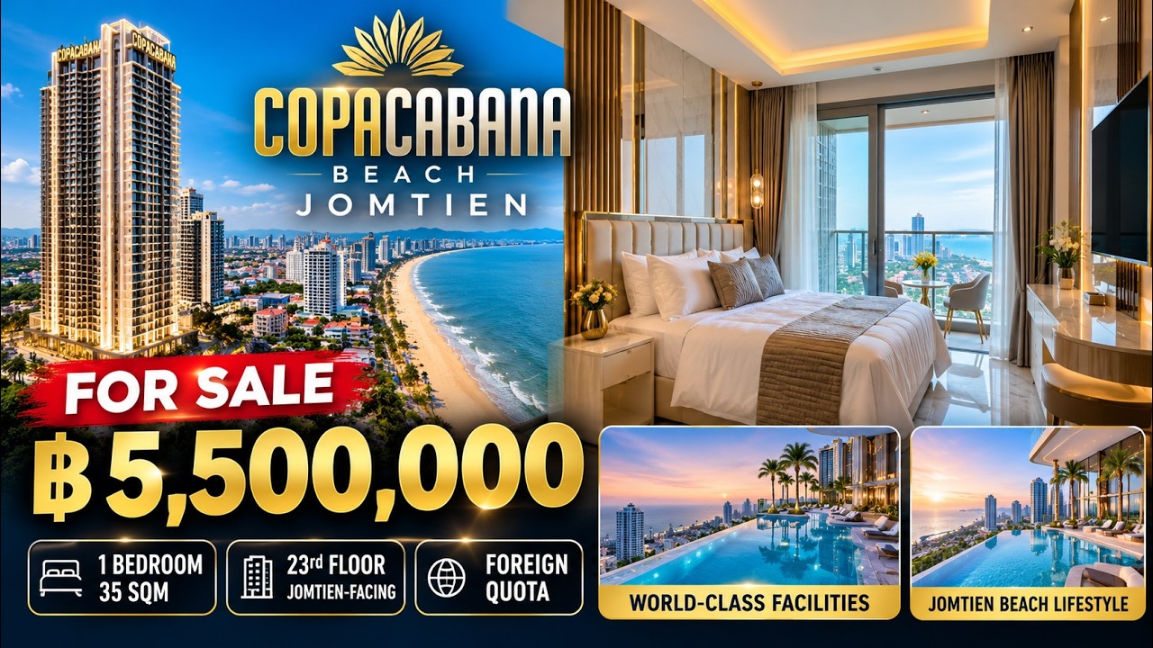 Copacabana Beach Jomtien Condo for Sale ฿5.5M | Foreign Quota | 35 SQM Pattaya