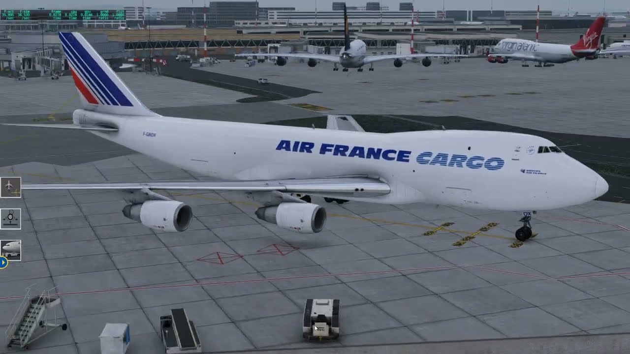 X Plane 12 bêta 4 B747 200 cargo présentation au sol jusqu'en croisière avec LTN 92 Felis