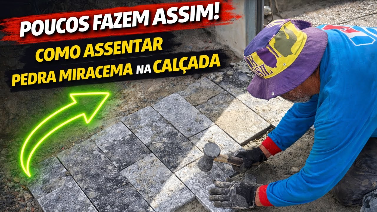 COLOCANDO PEDRA MIRACEMA NA CALÇADA DO JEITO CERTO!