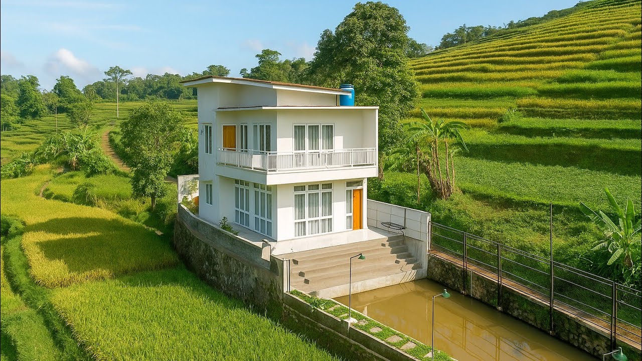 Memikat Sejagat Raya‼️Rumah Villa Putih Di Tengah Sawah Alam Indah Sumedang