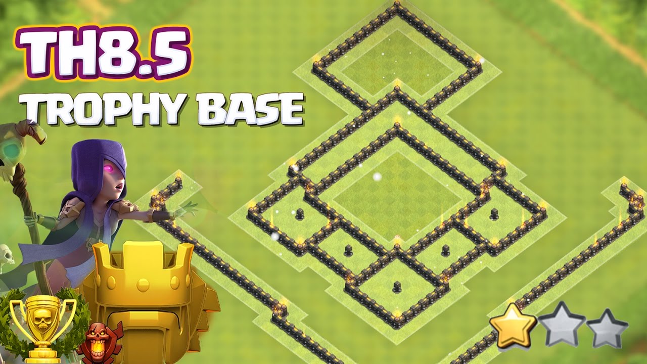 Town Hall 8.5 Best Trophy Base January 2017 - Push to Champions & Titan