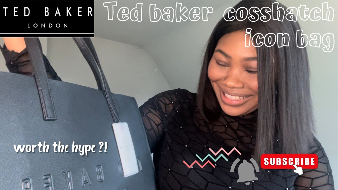TED BAKER CROSSHATCH LARGE ICON TOTE BAG
