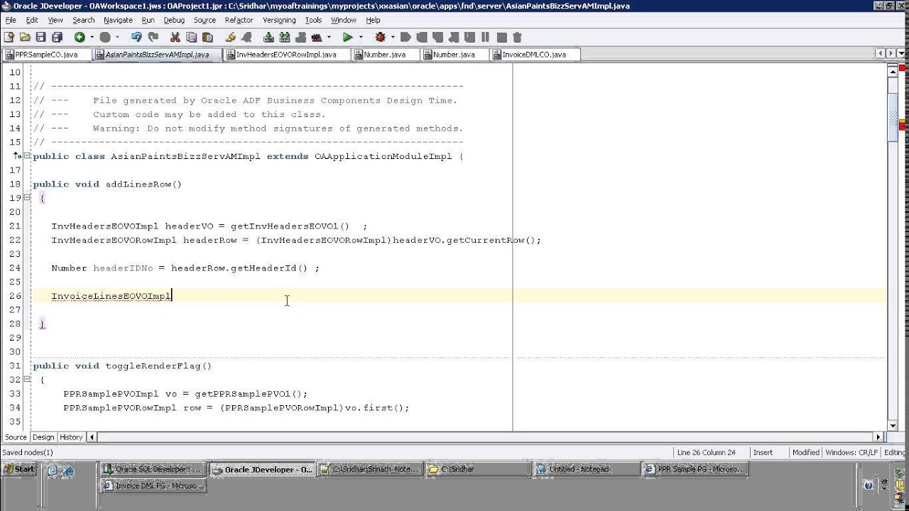 OAF : PPR : Partial Page Rendering