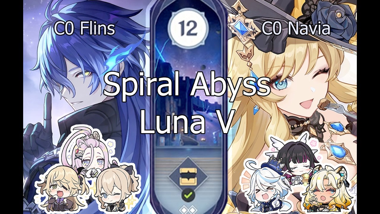 C0 Flins & C0 Navia Lunar teams || Genshin Impact Spiral Abyss Luna V; Version 6.4