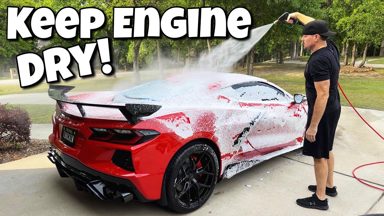 Держите двигатель C8 Corvette СУХИМ во время МОЙКИ — ЛЕГКО РЕШИТЬ!