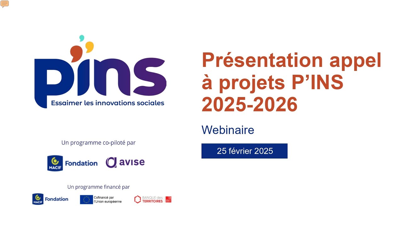 Webinaire de présentation du programme P'INS 2025 - Essaimer les innovation sociales
