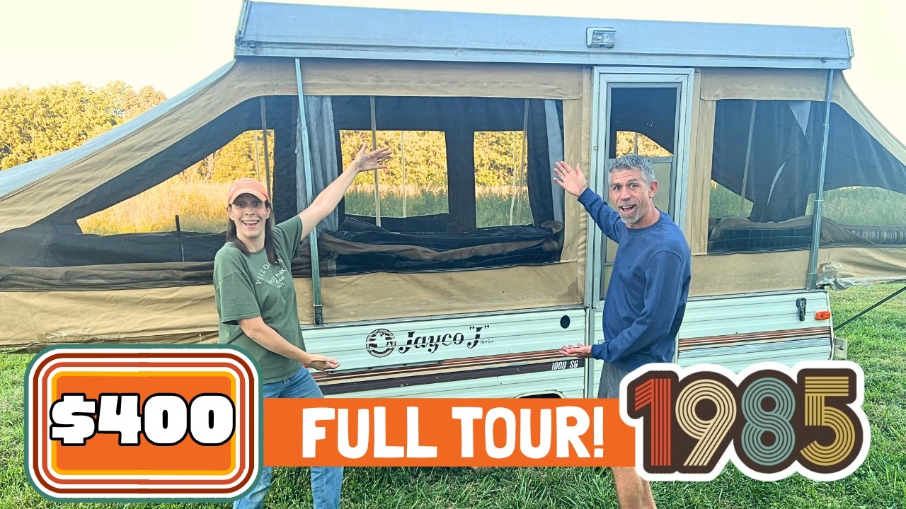 Tour our $400 vintage camper!! 1985 Jayco J