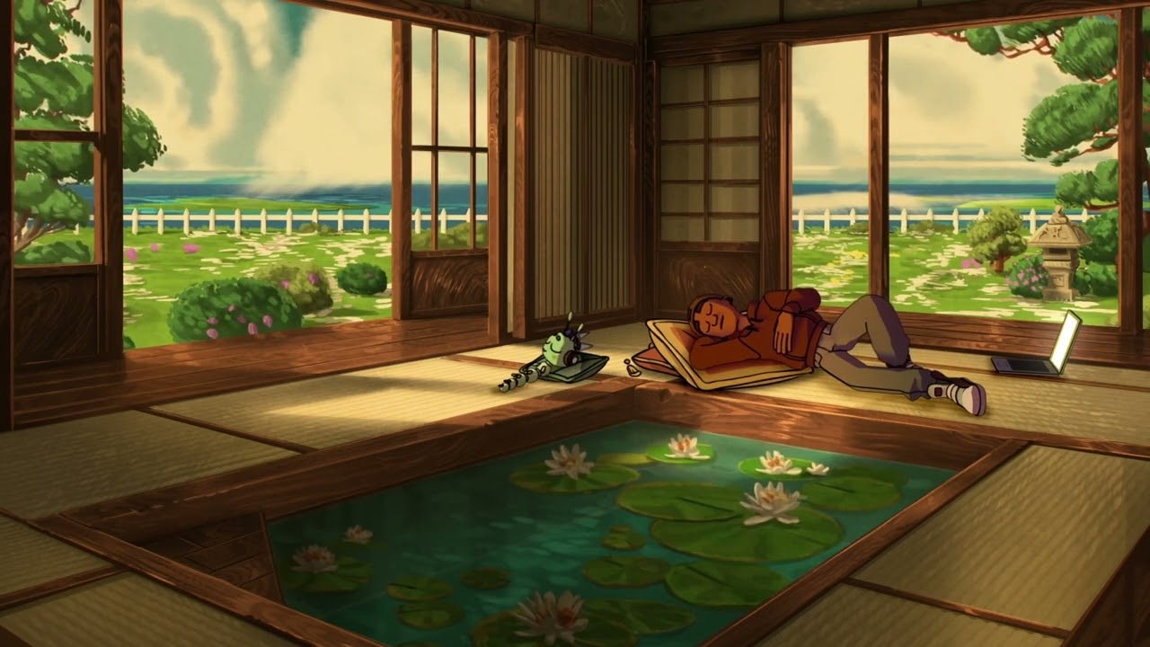 sleepy japanese zen garden lofi mix🪷 calming spring beats for stress relief, relaxation and focus📖🌸💤