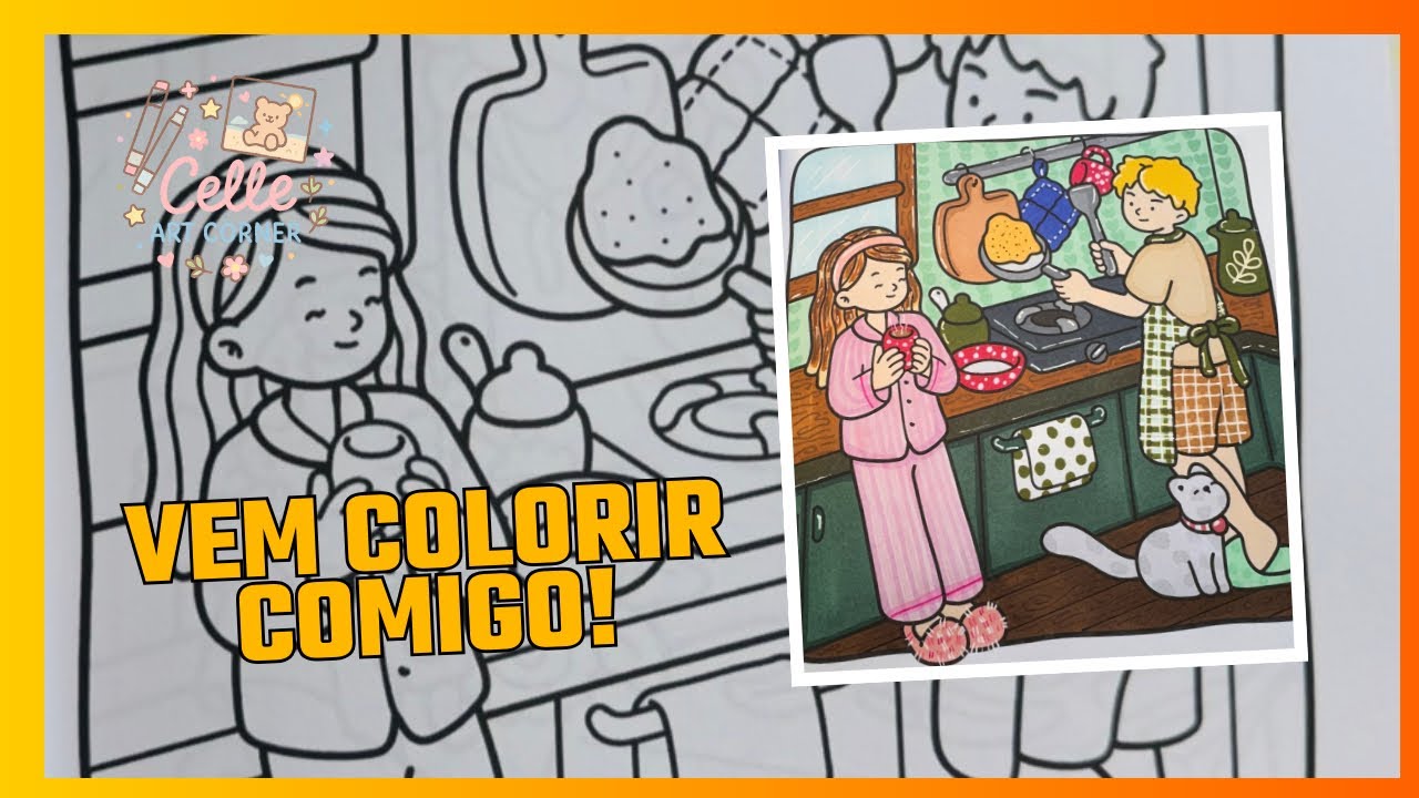 Colorindo uma cena aconchegante 💕 Love Moments. Cozy Coloring com marcadores Ohuhu