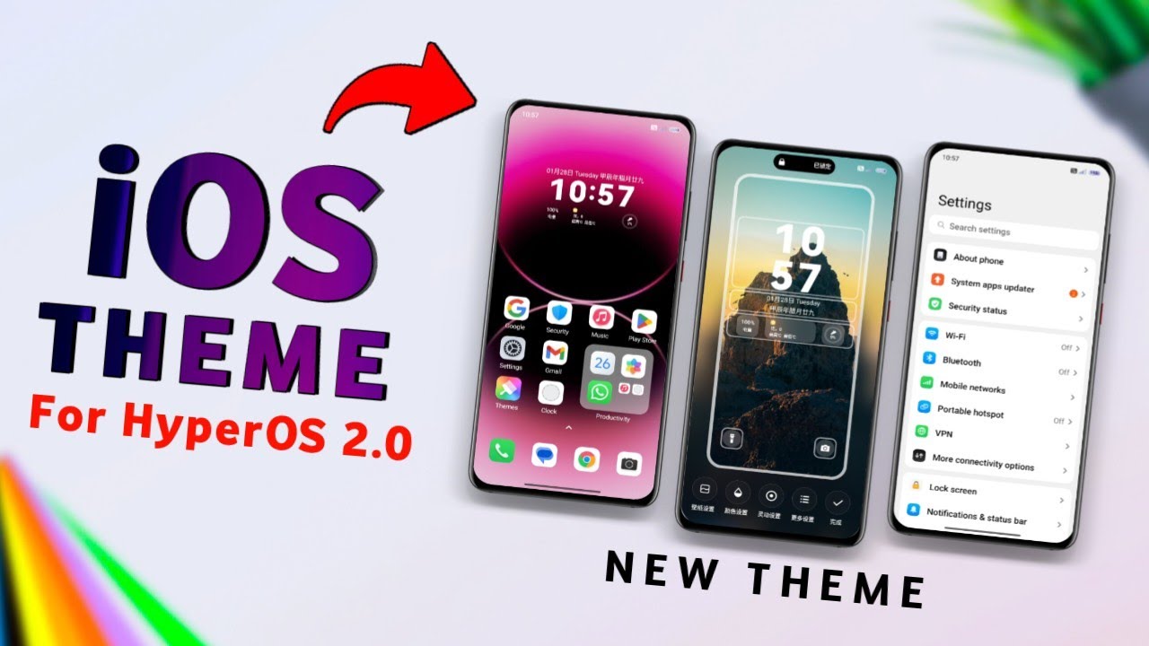 😍 *LATEST* iOS Theme For HyperOS 2.0 | iOS Theme | Hyperos Themes | Redmi Themes