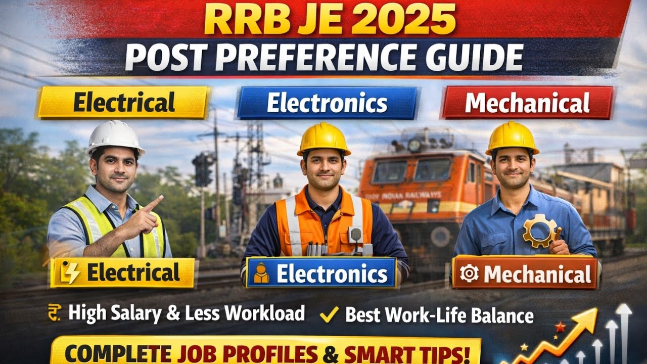 RRB JE 2025 POST PREFERENCE FOR ELECTRICAL, ELECTRONICS AND MECHANICAL |    JOB PROFILE 