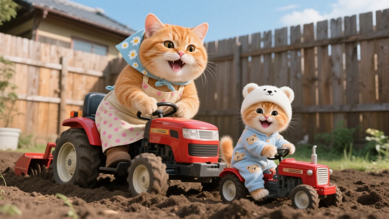 Mama Cat & Ginger Kitten Build Their Own Mini Farm at Home! 🐾🌱🏠| A Heartwarming AI Story Compilation
