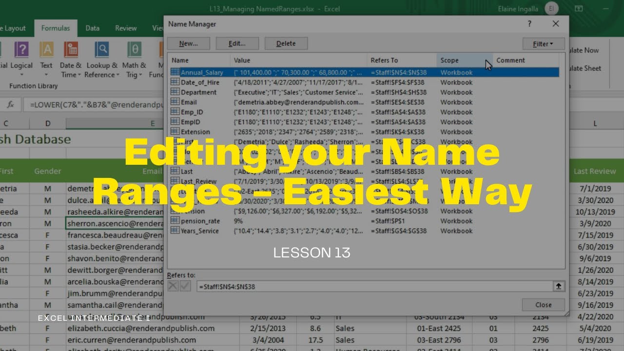 How to edit and update Excel Named Ranges | Excel Tips & Tricks