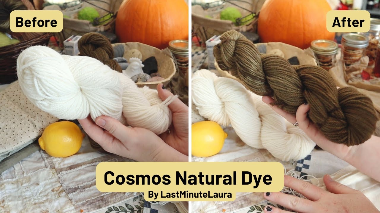 How to Dye Yarn *in 5 minutes* Using Cosmos flowers (Hand Dyed Tutorial)