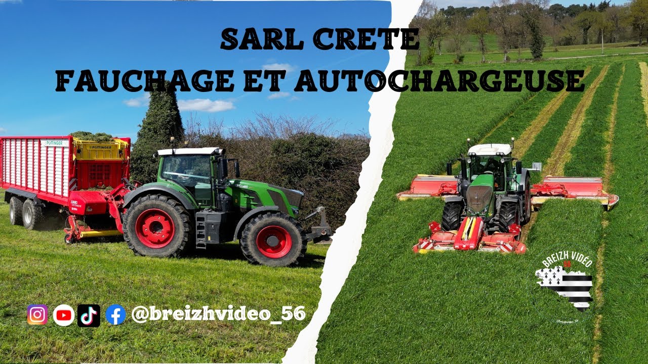 Fauchage et Autochargeuse🚜💨 double ensemble  Fendt/Pottinger🌿🌿 avec la SARL CRETE